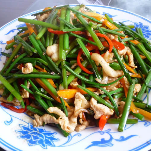 美味韭菜炒肉片