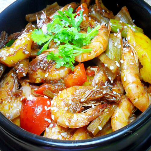 创意干锅土豆虾