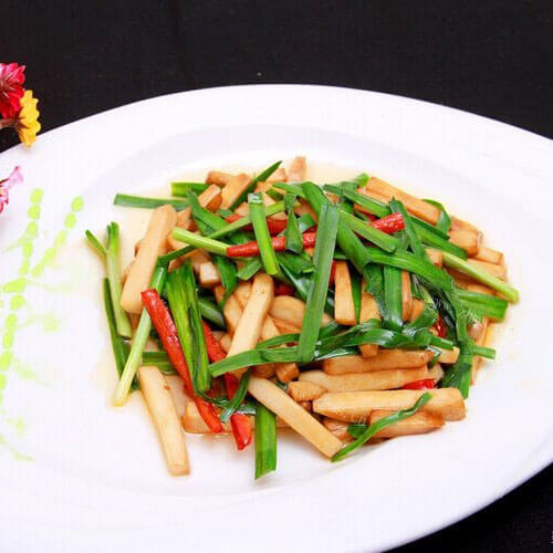 好吃的杏鲍菇炒韭菜