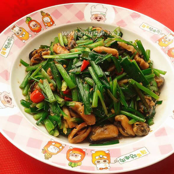 美味的韭菜炒淡菜