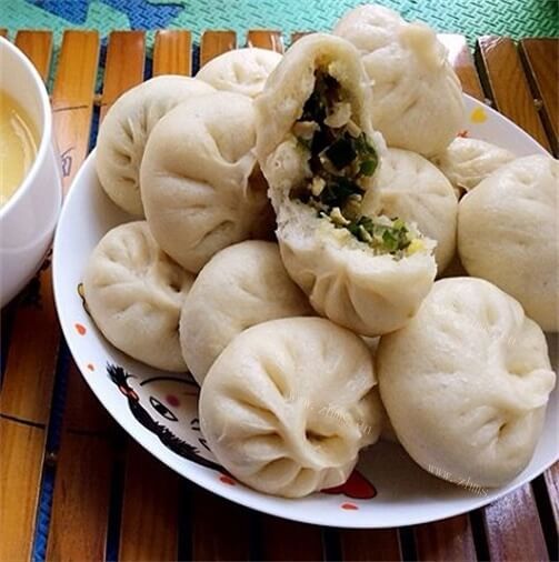 美味的韭菜鸡蛋包子