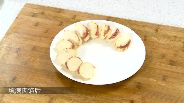 家常炸茄盒的做法做法图解3)