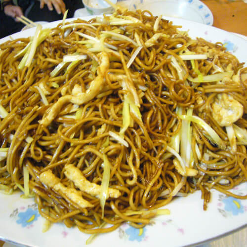 家常鸡丝炒面