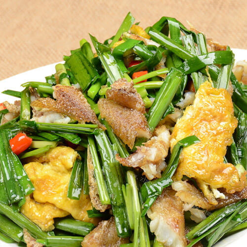 美味的豆干炒韭菜