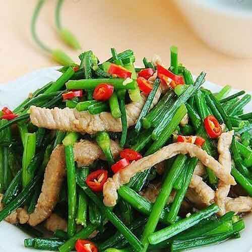 美味的韭菜炒肉丝