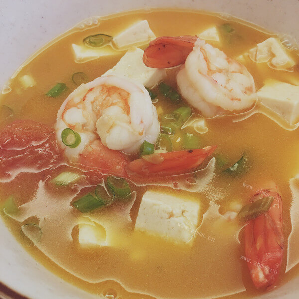 美味的鲜虾豆腐