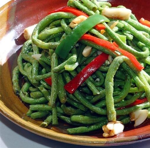 家常豇豆炒青椒