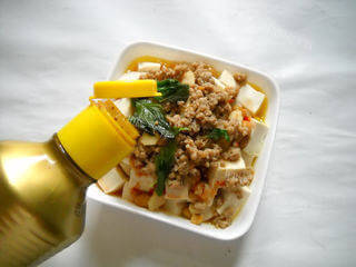 腊豆肉末蒸豆腐做法图解11)