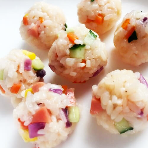 美味的五彩饭团
