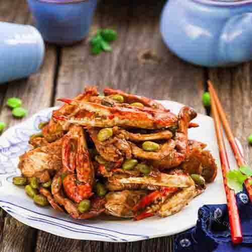 美味可口的面拖梭子蟹