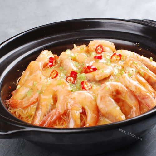 美味的鲜虾粉丝煲
