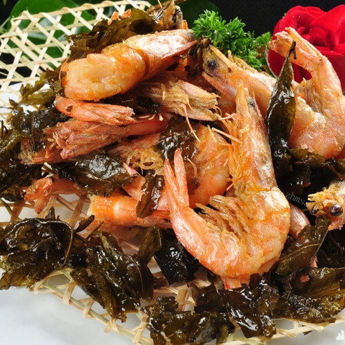 美味的茶叶虾
