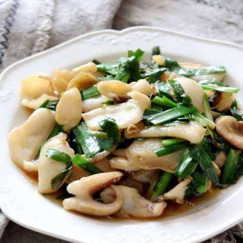 美味的乌鱼炒韭菜