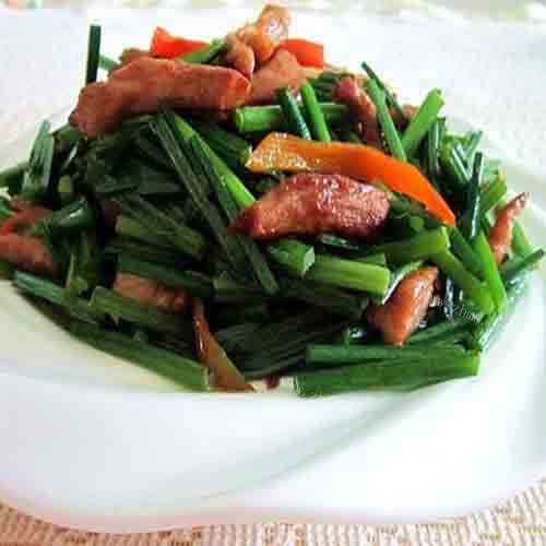 好吃的韭菜苔炒肉丝的做法