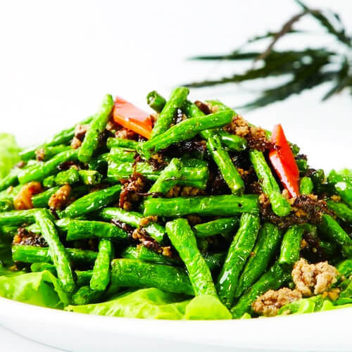 简单的橄榄菜炒豇豆