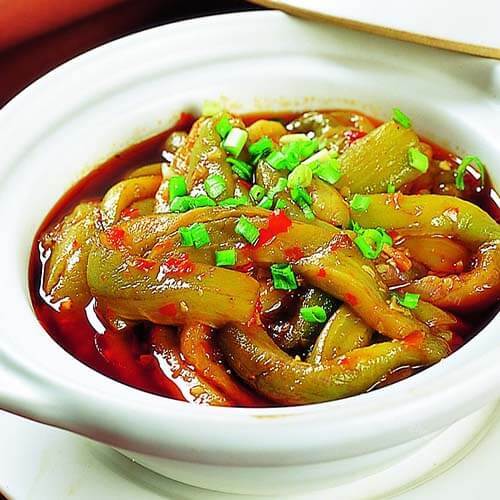 好吃的青椒拌茄子