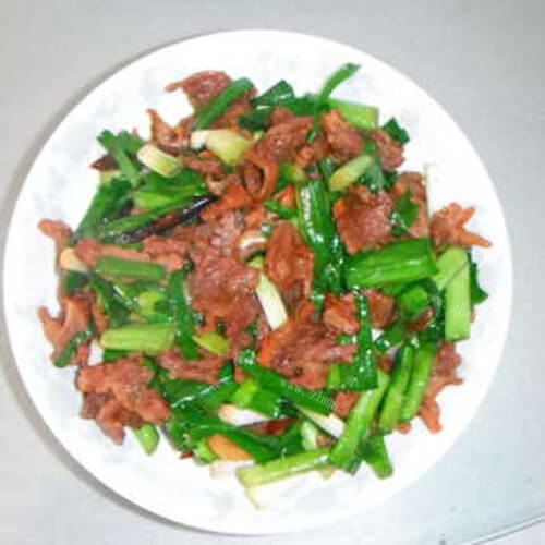美味的蒜苗牛肉