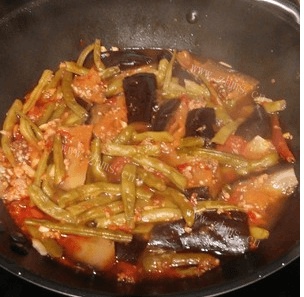 吃不厌带着辣味的茄子豆角面的做法做法图解4)