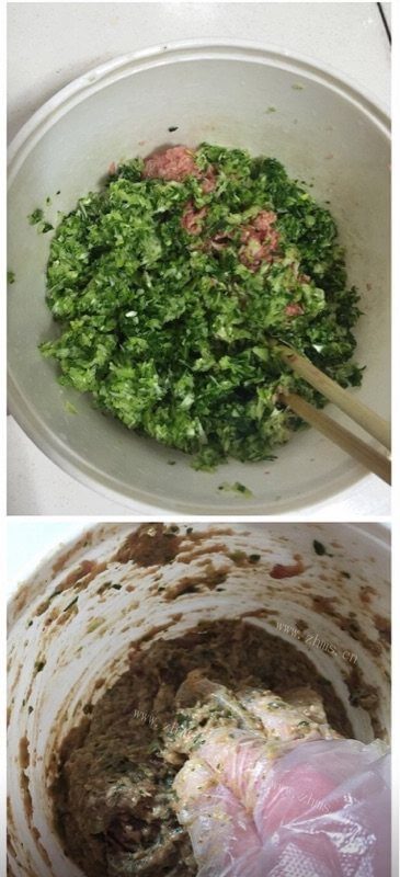 家常羊肉大葱包子馅的做法做法图解8)