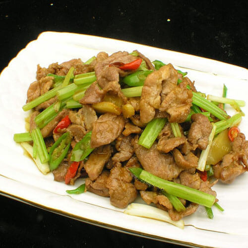 美味的芹菜炒羊肉的做法