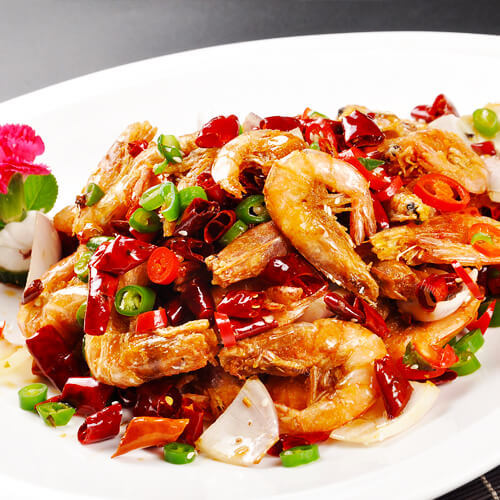 美味的干锅麻辣虾