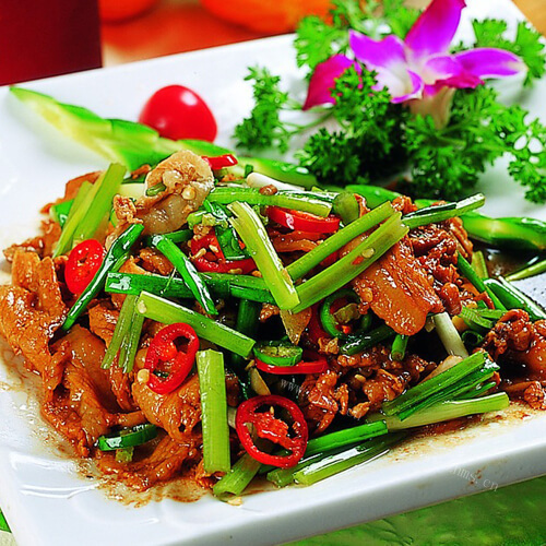 美味的韭菜炒肉