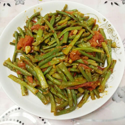 美味长豆角炒西红柿