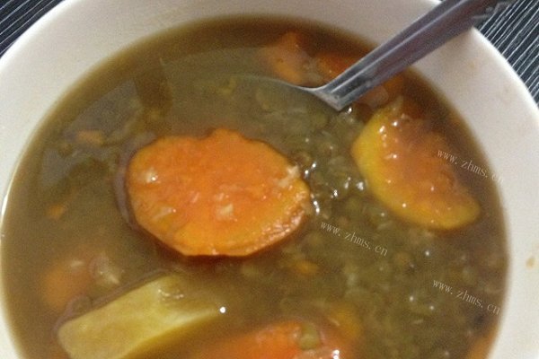自制绿豆蕃薯糖水