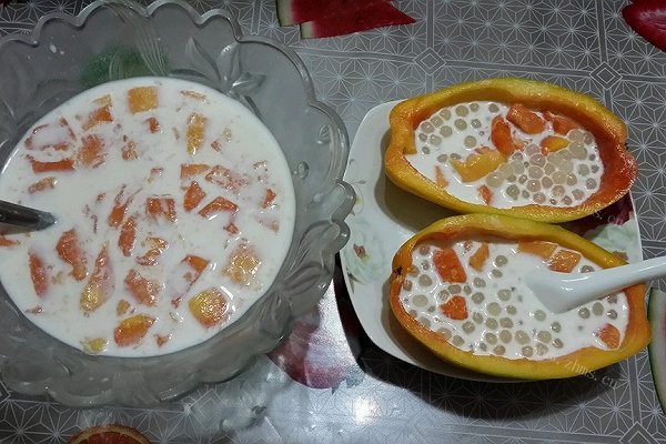 自制木瓜(芒果)牛奶西米露