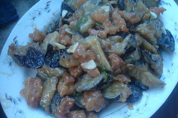 美味的肉丁烧茄子