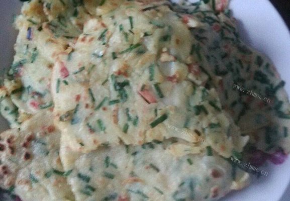 火腿韭菜蛋饼（简单的营养早餐）