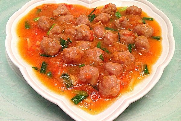 简易茄汁肉丸