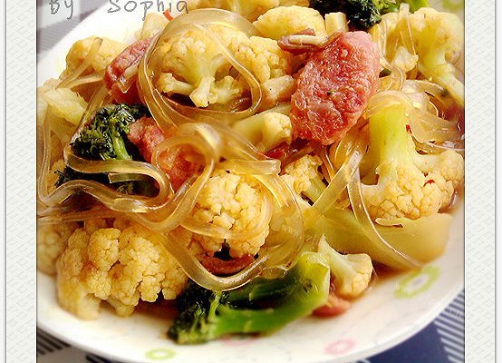 家常花菜粉丝煲