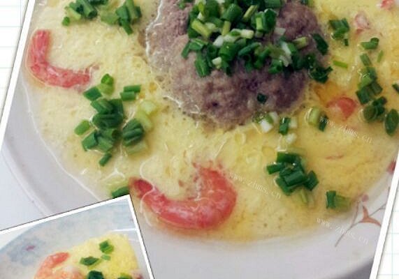 鲜虾肉饼蒸蛋