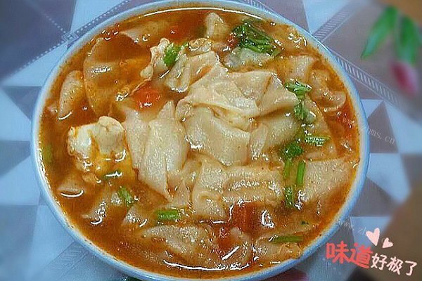 西红杮鸡蛋面片汤