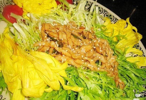 肉丝拌菊花&amp;苦苣-美丽厨娘