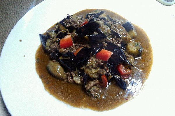 红烧肉末茄子
