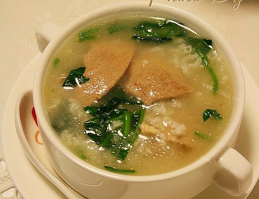 猪肝菠菜粥