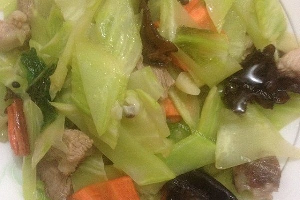 莴苣炒肉片