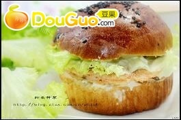 好吃的鲜虾泥汉堡