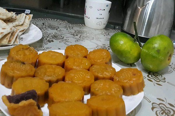 南瓜皮红豆馅月饼