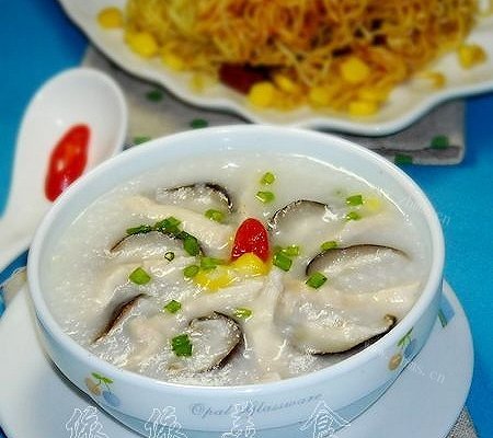 鲜菇鸡肉粥