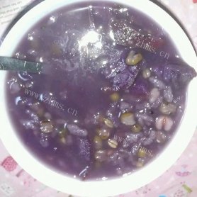 紫薯绿豆粥