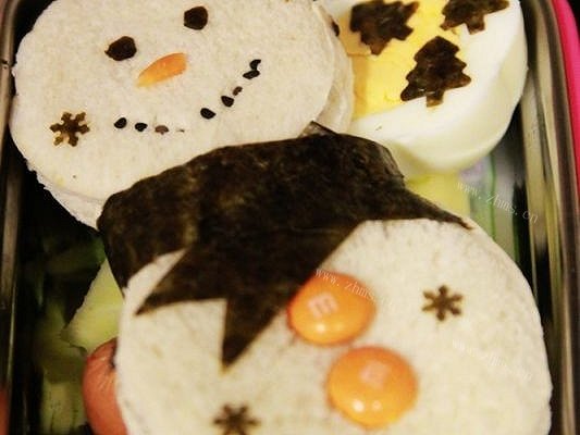 冷食午餐 - 圣诞雪人三明治