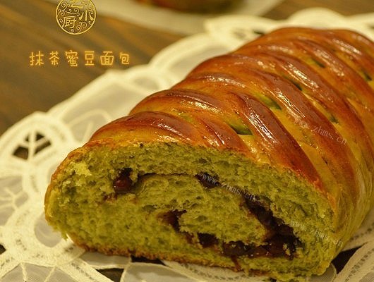 抹茶蜜豆面包