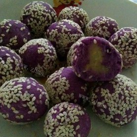 紫薯球〈只微波炉，牛奶土豆泥陷〉