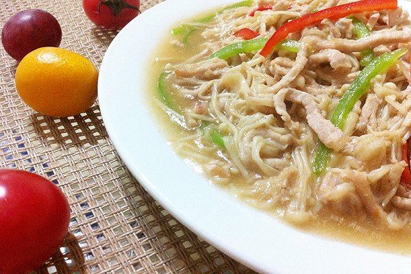 金针菇炒肉丝