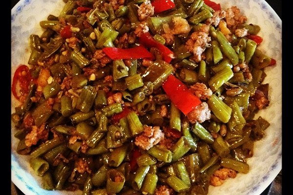酸豆角炒肉末