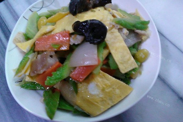 五彩苦瓜肉片