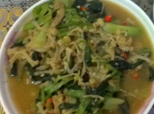 家常油菜炒金针菇